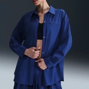 Nike 24.7 PerfectStretch Dri-FIT Oversized Long-Sleeve Shirt, Deep Royal Blue